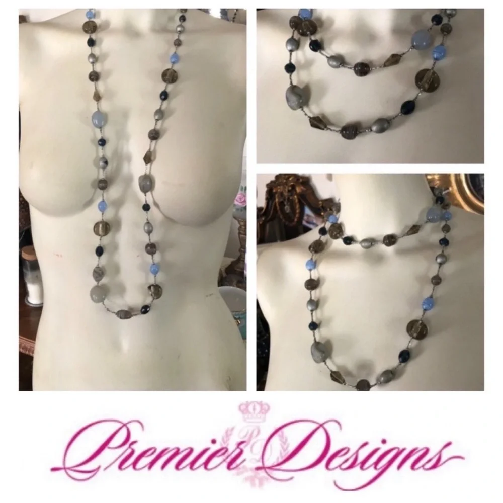 Blue Necklace, Bracelet & Earrings Set